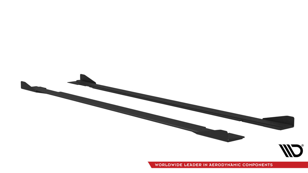 Maxton Design Street Pro Street+ Seitenschweller Leisten + Flaps passend für Kia Stinger GT / GT-Line / Standard Mk1 schwarz Hochglanz