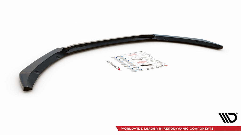 Maxton Design Street+ Spoilerlippe Front Ansatz V.1 passend für Jaguar XF R-Sport X260 schwarz Hochglanz