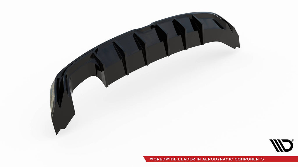 Maxton Design Diffusor Heck Ansatz passend für SEAT Leon FR Hatchback Mk3 Facelift schwarz Hochglanz