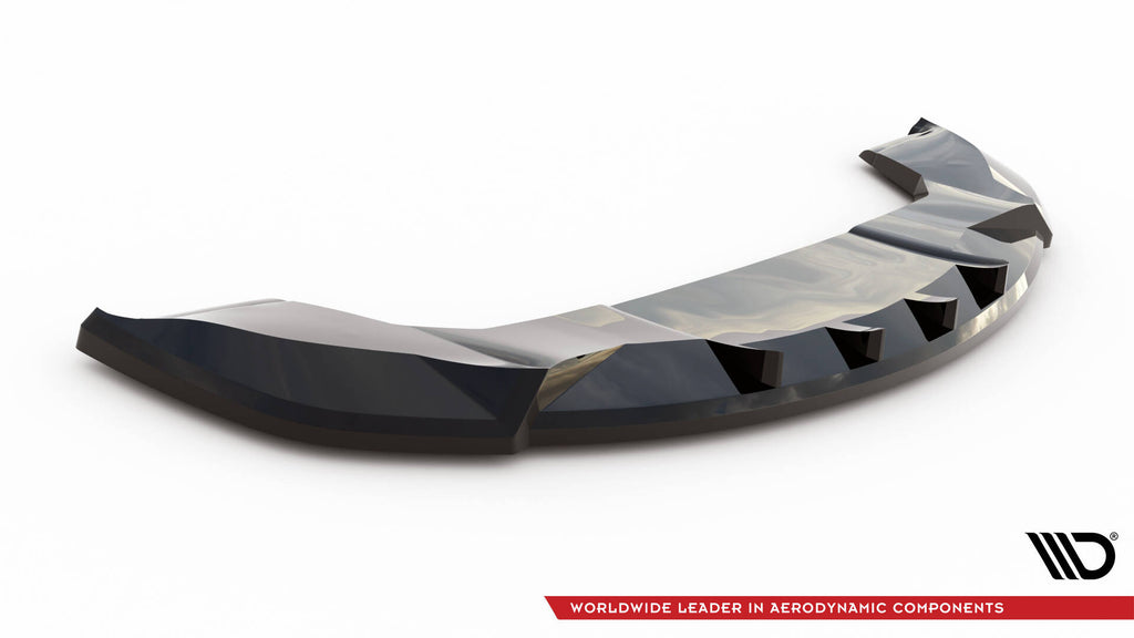Maxton Design Street+ Spoilerlippe Front Ansatz V.2 passend für Tesla Model X Mk1 Facelift schwarz Hochglanz