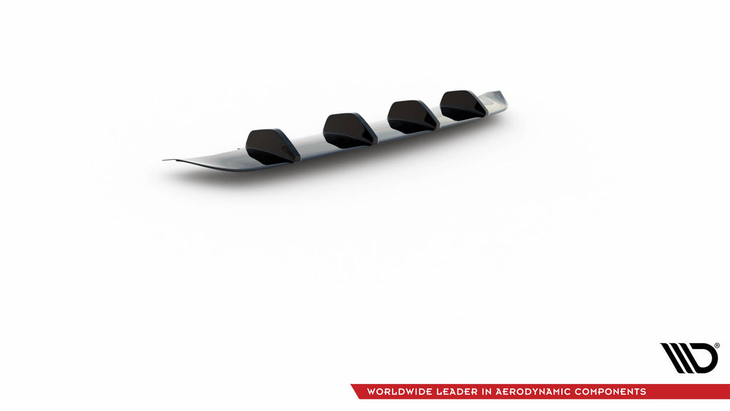 Maxton Design Diffusor Heck Ansatz passend für Ford Mustang Mk5 Facelift schwarz Hochglanz