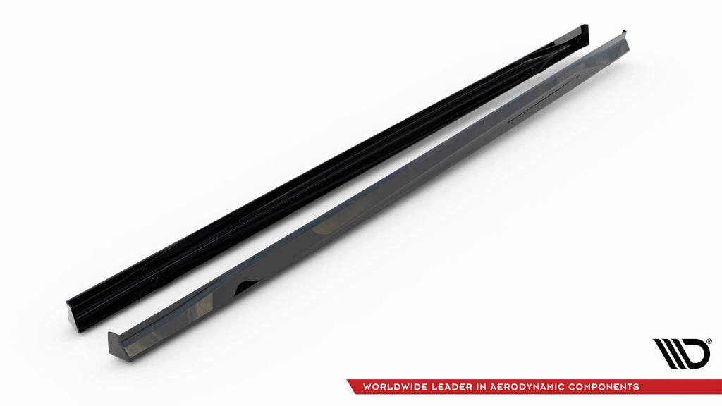 Maxton Design Street+ Seitenschweller Leisten passend für V.3 passend für VW Golf GTI / GTE / GTI Clubsport / GTD / R-Line Mk8 schwarz Hochglanz