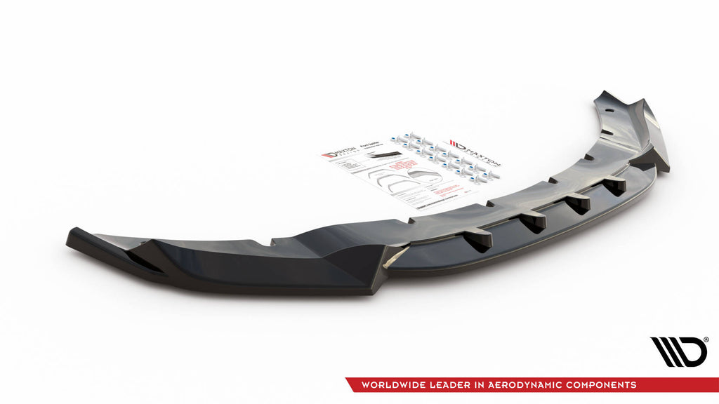 Maxton Design Street+ Spoilerlippe Front Ansatz V.1 passend für BMW X5 M F85 / X6 M F86 schwarz Hochglanz