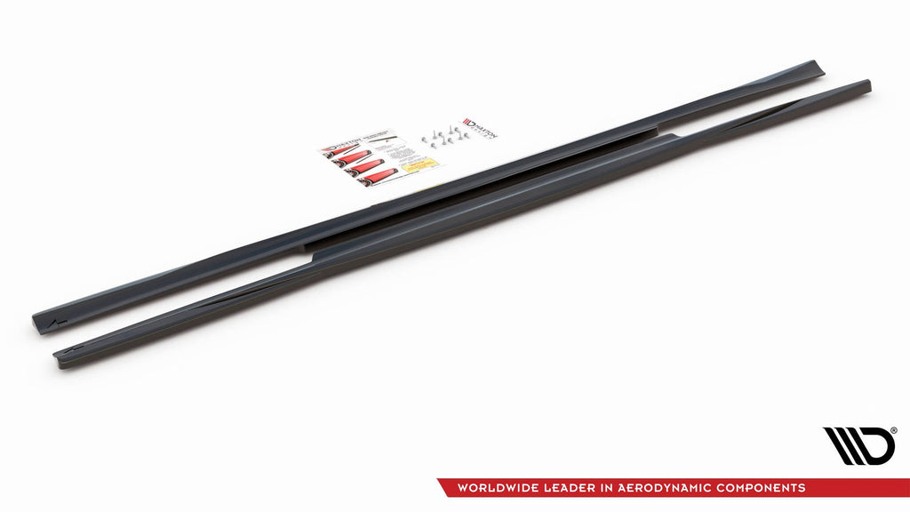 Maxton Design Street+ Seitenschweller Leisten passend für Mercedes-Benz C W205 schwarz Hochglanz