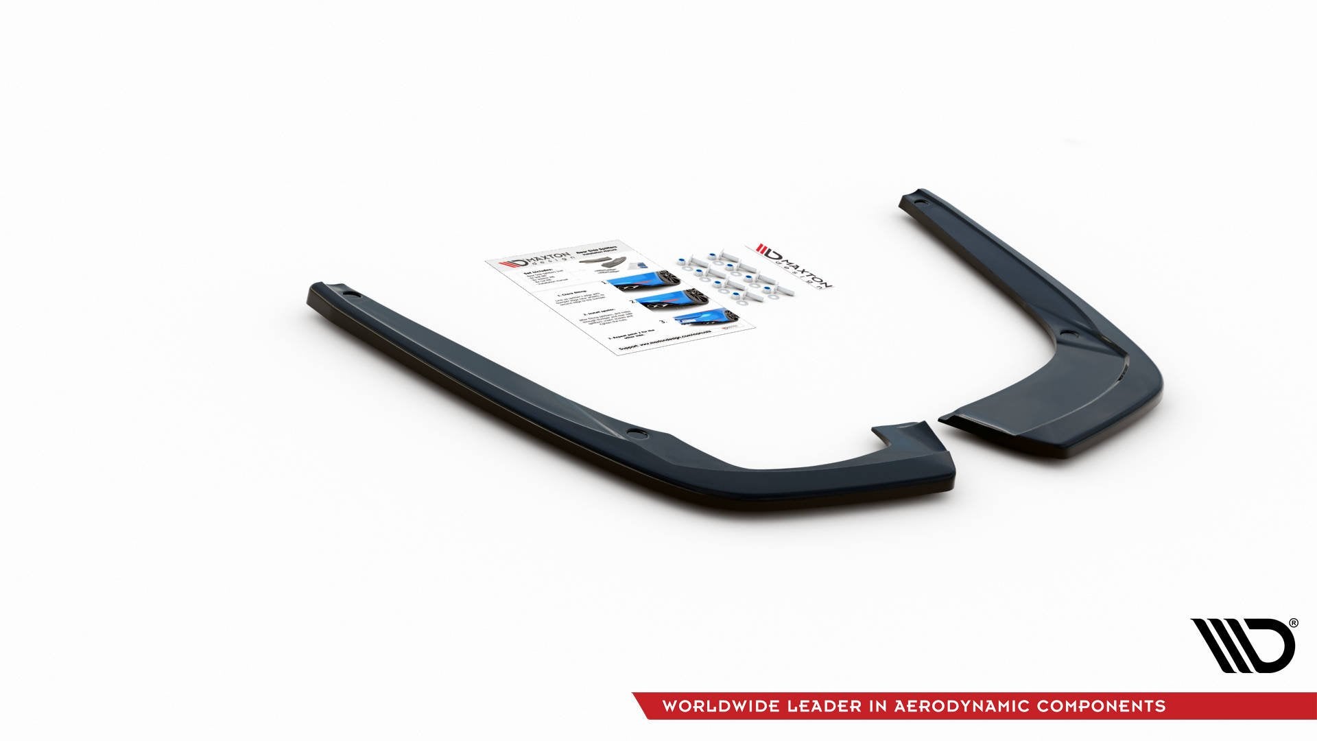 Maxton Design Heck Ansatz Flaps Diffusor passend für Seat Leon FR ST Mk4 schwarz Hochglanz