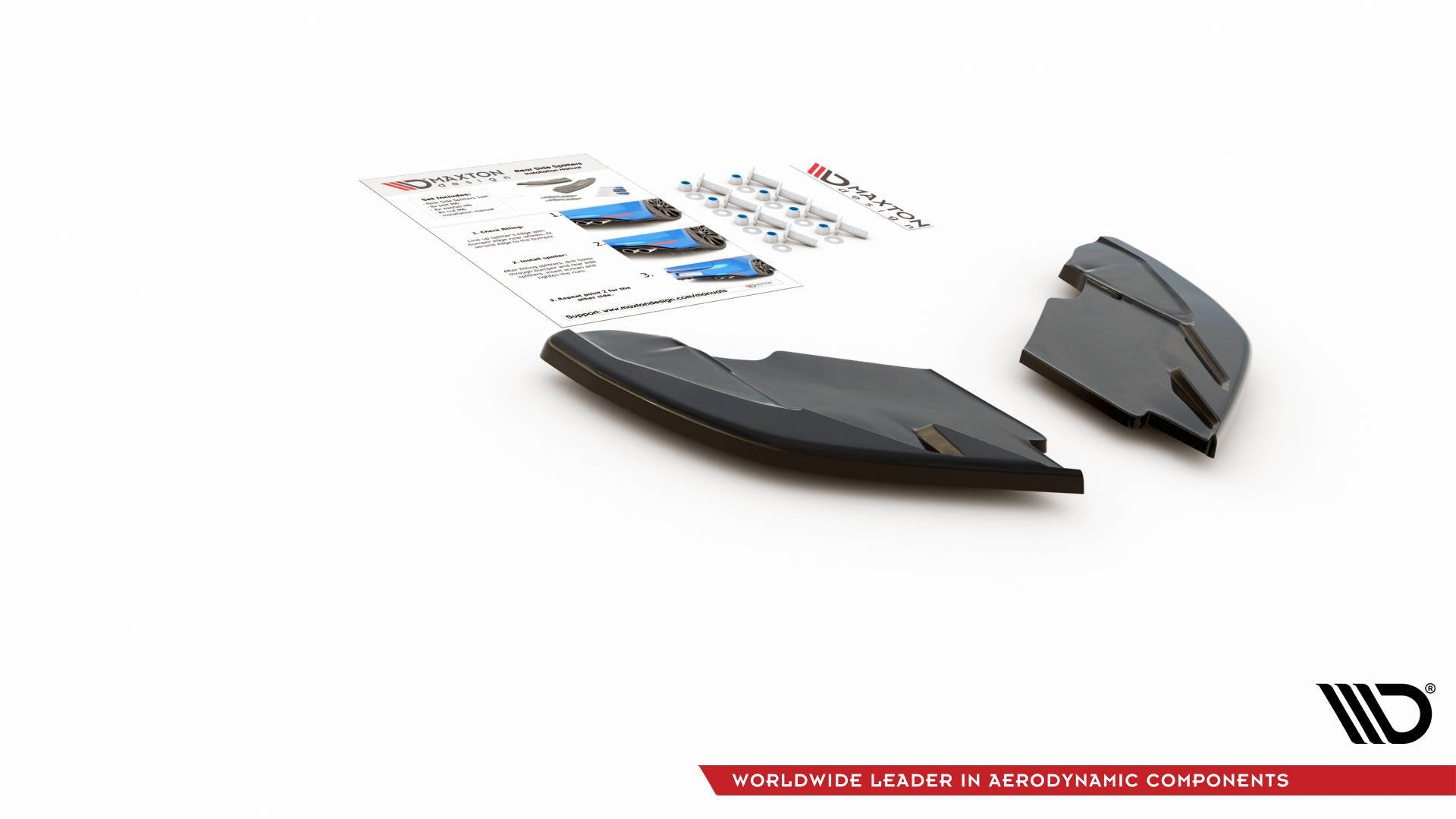 Maxton Design Heck Ansatz Flaps Diffusor passend für SEAT Leon Mk3 FR Facelift schwarz Hochglanz