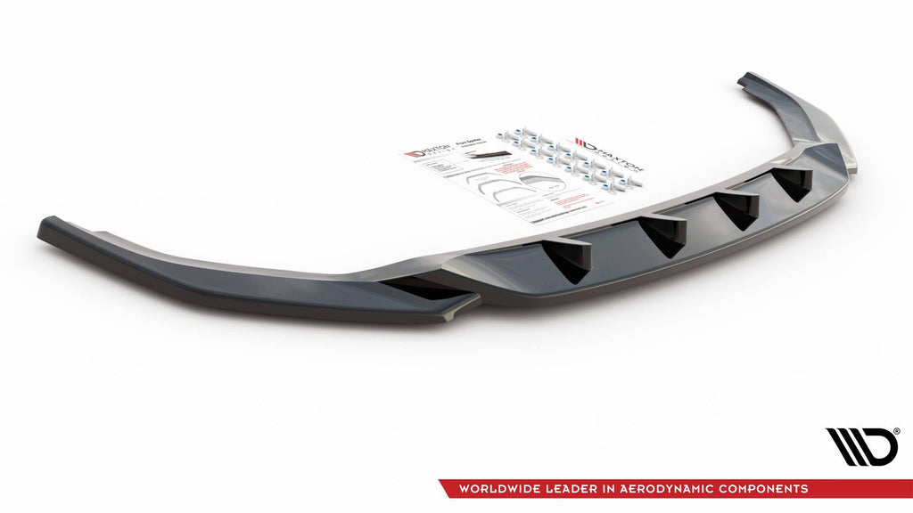 Maxton Design Street+ Spoilerlippe Front Ansatz V.2 passend für VW T6.1 schwarz Hochglanz