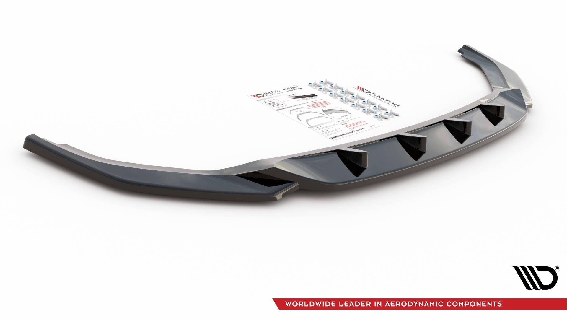 Maxton Design Street+ Spoilerlippe Front Ansatz V.2 passend für VW T6.1 schwarz Hochglanz