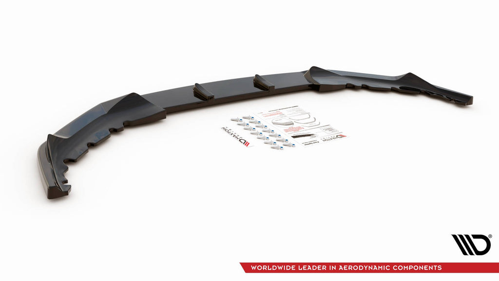 Maxton Design Street+ Spoilerlippe Front Ansatz V.1 passend für BMW 5er M-Paket / M550i / M550d Limousine / Touring G30 / G31 Facelift schwarz Hochglanz