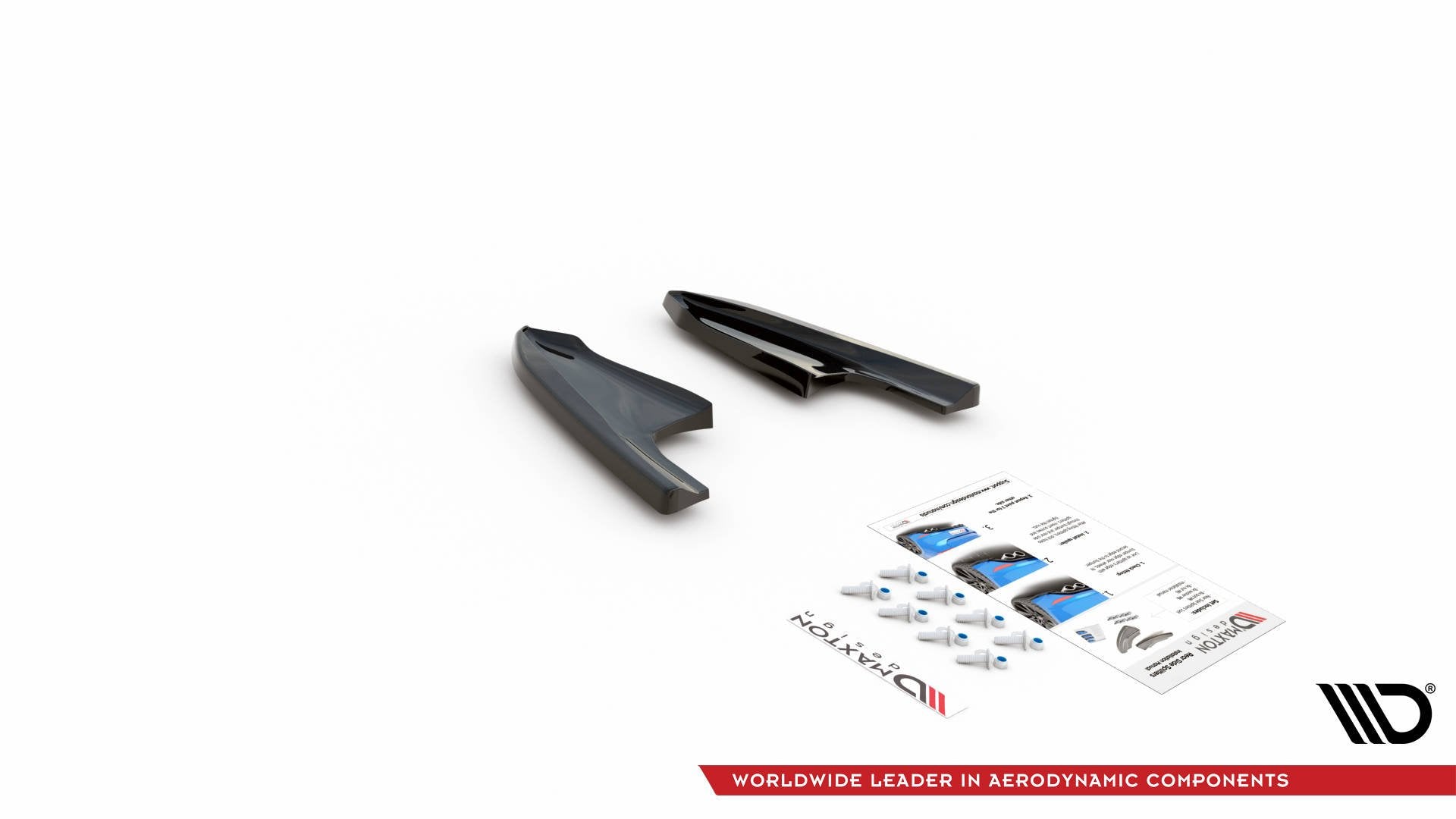 Maxton Design Heck Ansatz Flaps Diffusor V.3 passend für VW Golf R Hatchback Mk8 Facelift schwarz Hochglanz