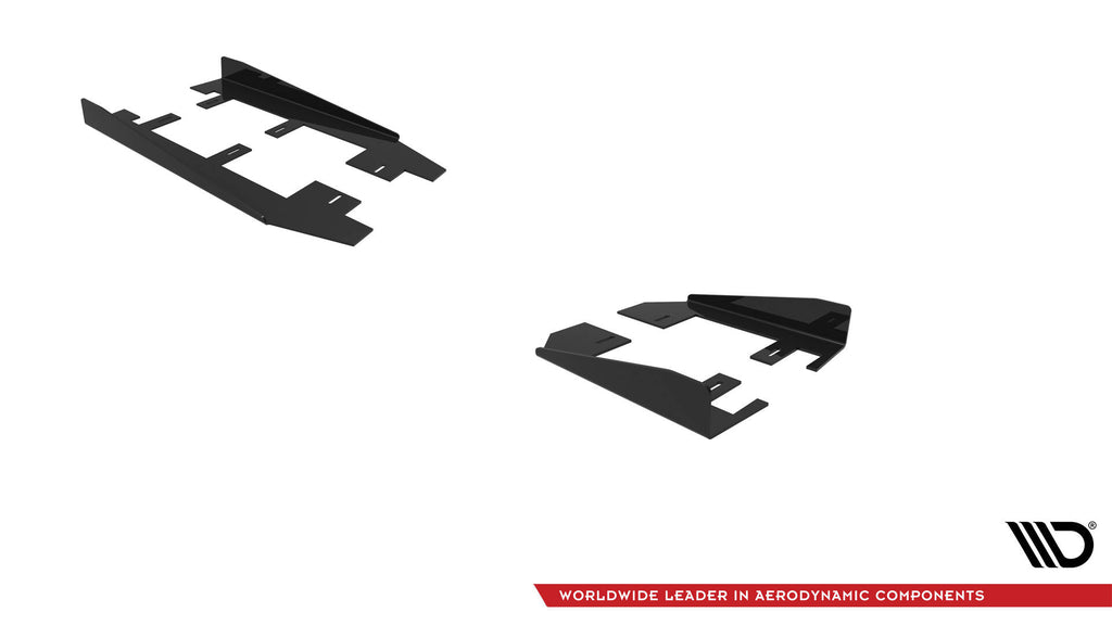 Maxton Design Seitenschweller Flaps passend für Ford Mustang Dark Horse Mk7 schwarz Hochglanz