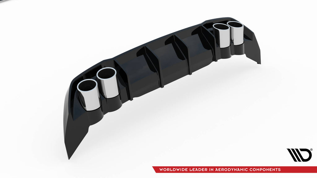 Maxton Design Diffusor Heck Ansatz + Endrohre passend für Seat Leon FR Hatchback Mk4