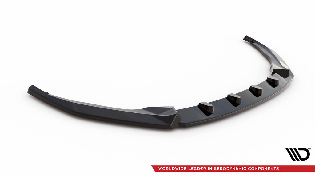 Maxton Design Street+ Spoilerlippe Front Ansatz V.1 passend für Skoda Octavia Sportline Mk4 schwarz Hochglanz