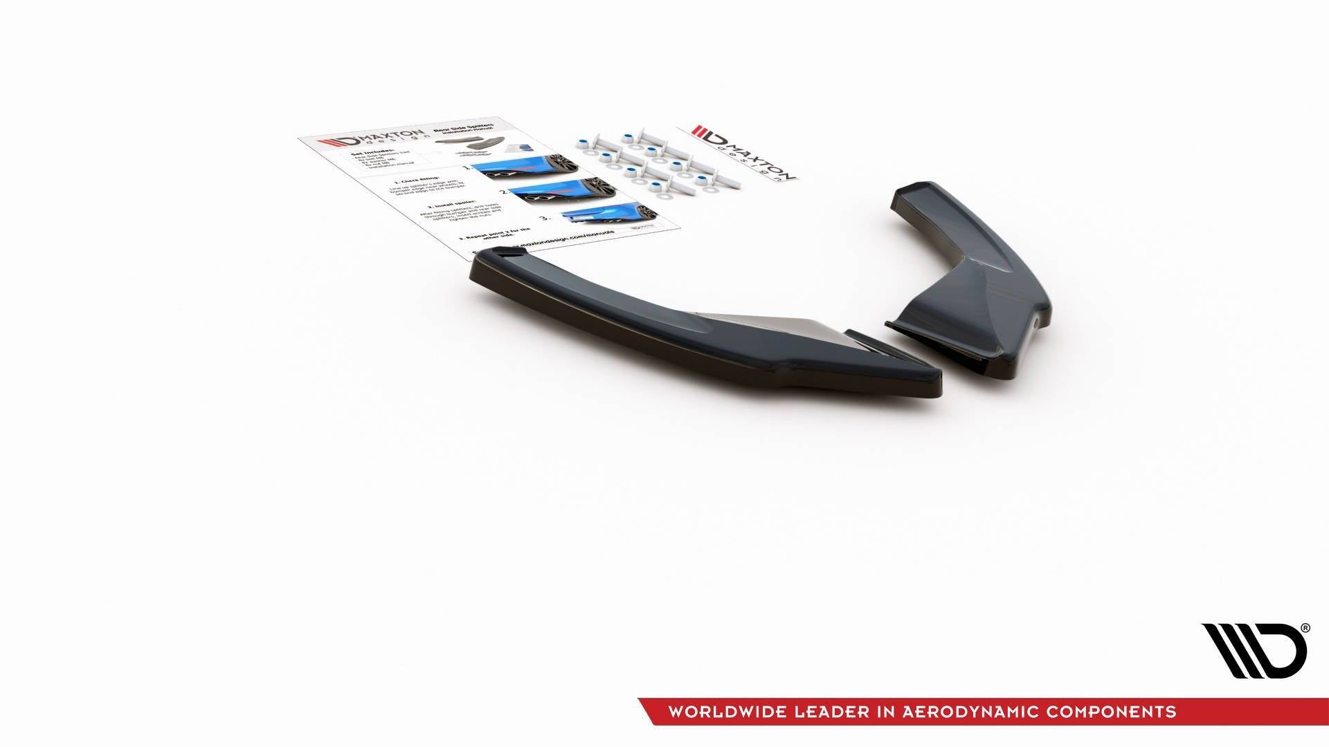 Maxton Design Heck Ansatz Flaps Diffusor V.3 passend für VW Golf GTI Mk8 schwarz Hochglanz