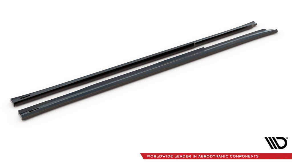 Maxton Design Street+ Seitenschweller Leisten passend für V.1 passend für BMW X3 M40d / M40i / M-Paket G01 schwarz Hochglanz