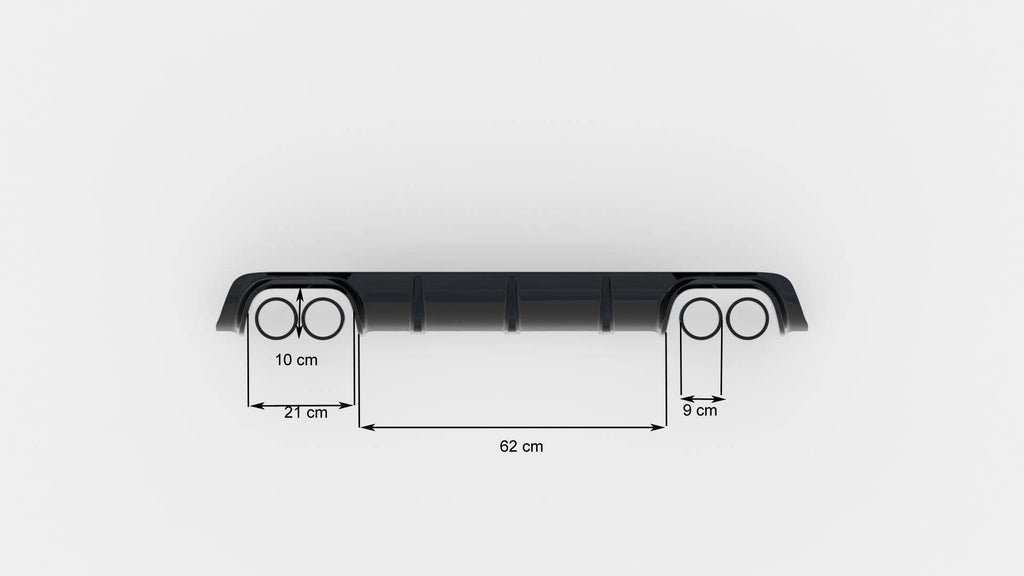 Maxton Design Diffusor Heck Ansatz passend für BMW M5 / 5 M-Paket E39 schwarz Hochglanz