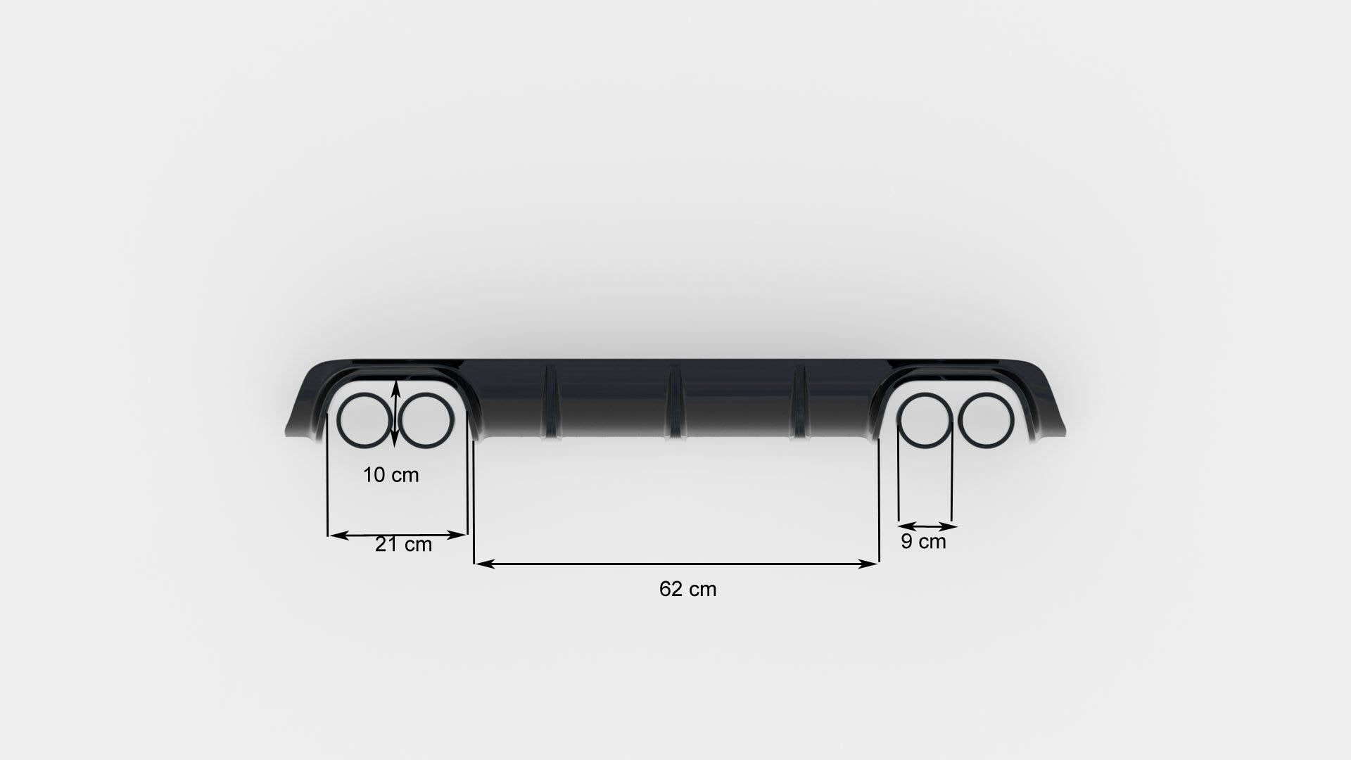 Maxton Design Diffusor Heck Ansatz passend für BMW M5 / 5 M-Paket E39 schwarz Hochglanz