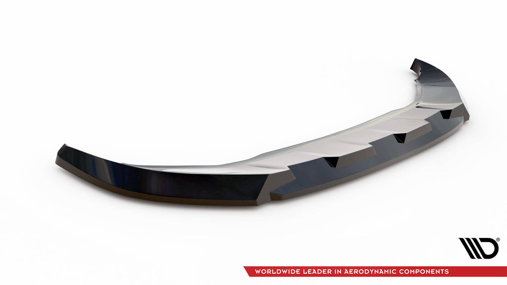 Maxton Design Street+ Spoilerlippe Front Ansatz V.1 passend für Audi Q4 e-tron Sportback S-line Mk1 schwarz Hochglanz