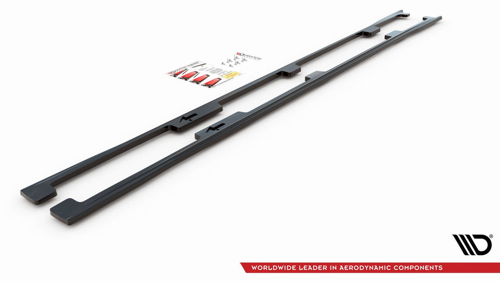 Maxton Design Street+ Seitenschweller Leisten passend für Lexus LS Long Wheelbase Mk4 Facelift schwarz Hochglanz