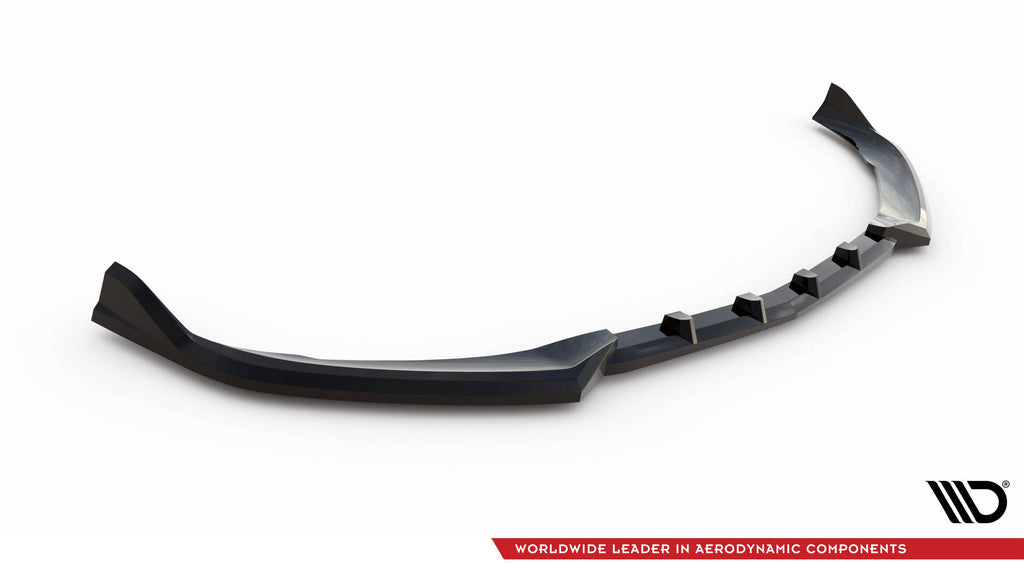 Maxton Design Street+ Spoilerlippe Front Ansatz V.2 passend für Mercedes-AMG C63 Limousine / Kombi W205 / S205 schwarz Hochglanz