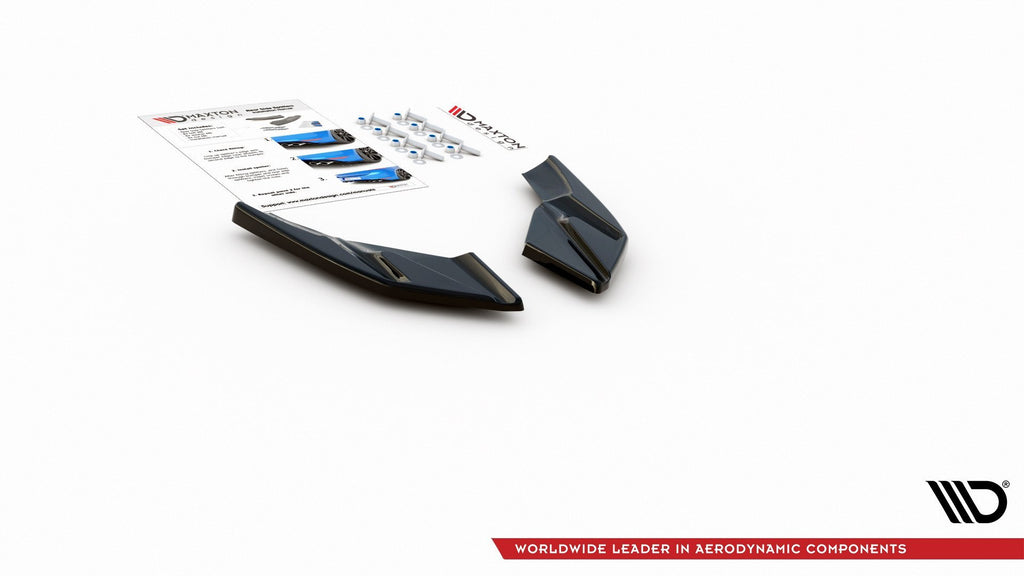 Maxton Design Heck Ansatz Flaps Diffusor passend für VW Golf Hatchback Mk8 Facelift schwarz Hochglanz