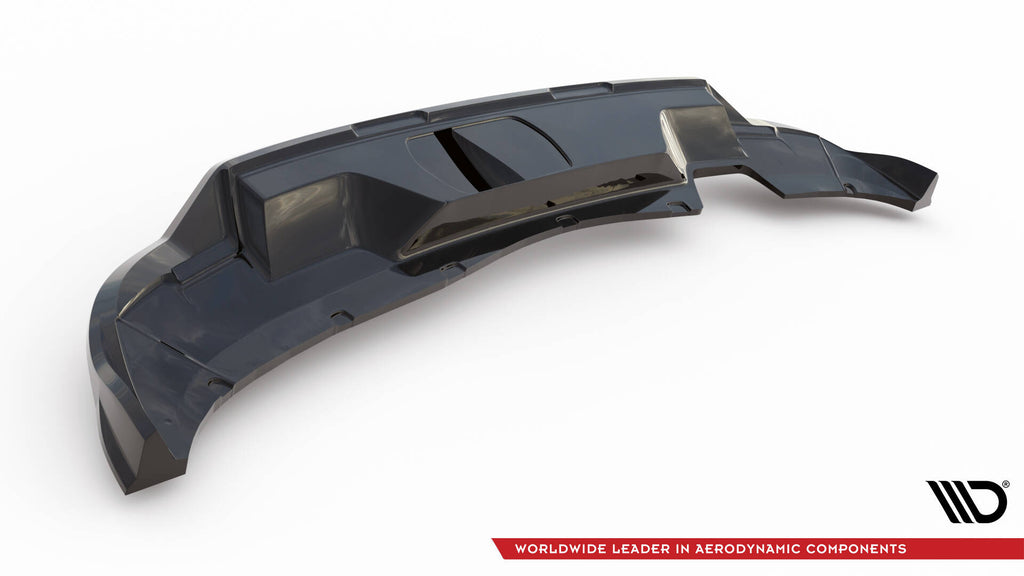 Maxton Design Street+ Mittlerer Diffusor RACE passend für Skoda Kamiq Monte Carlo Mk1 Facelift schwarz Hochglanz