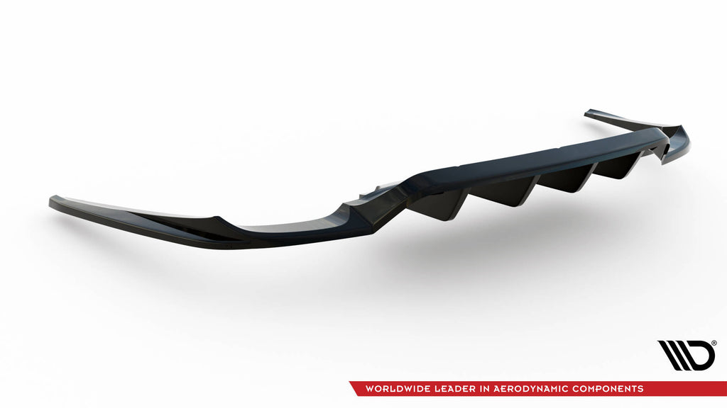 Maxton Design Mittlerer Diffusor Heck Ansatz DTM Look für Porsche Panamera Turbo 970 schwarz matt