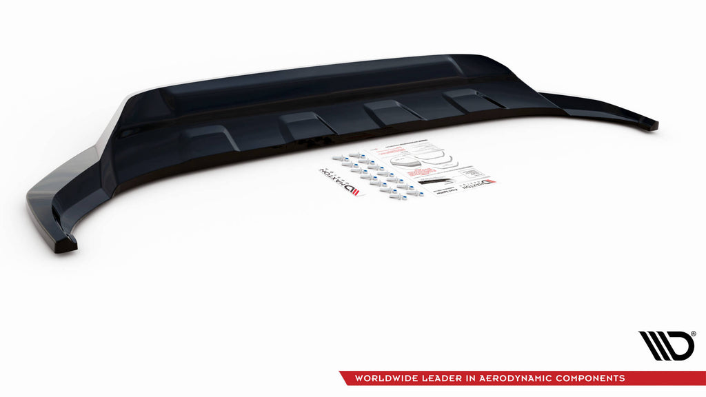 Maxton Design Street+ Spoilerlippe Front Ansatz passend für VW Touareg R-Line Mk3 schwarz Hochglanz