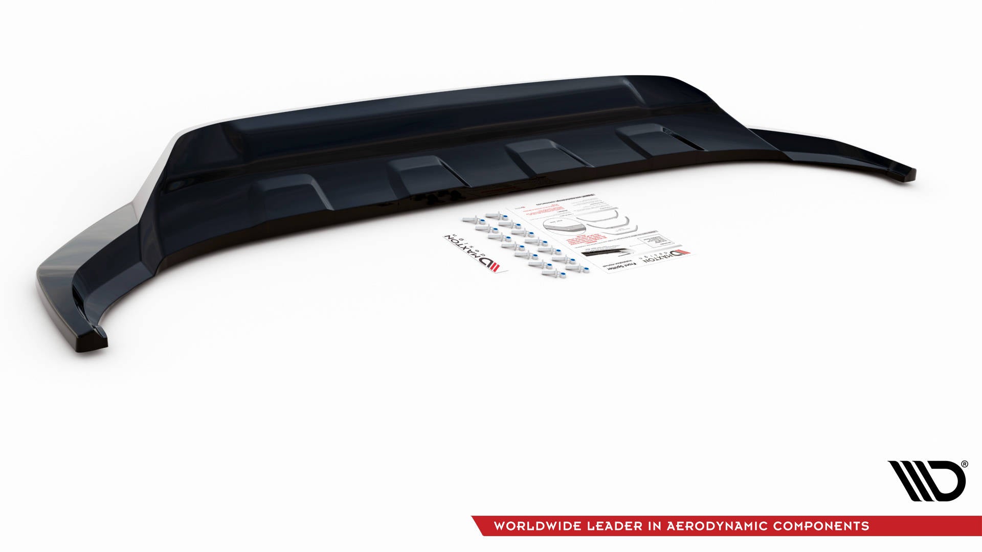 Maxton Design Street+ Spoilerlippe Front Ansatz passend für VW Touareg R-Line Mk3 schwarz Hochglanz