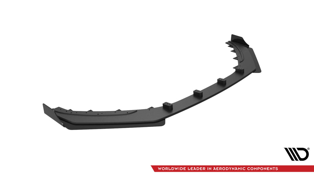 Maxton Design Street Pro Street+ Spoilerlippe Front Ansatz + Flaps passend für Hyundai Veloster N Mk2 schwarz Hochglanz