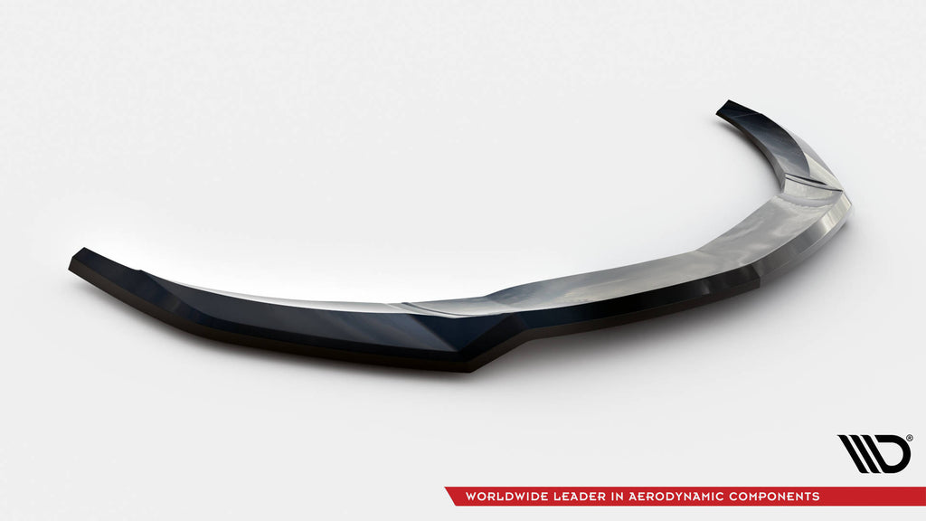 Maxton Design Street+ Spoilerlippe Front Ansatz V.1 passend für Mercedes-Benz A AMG-Line W176 Facelift schwarz Hochglanz