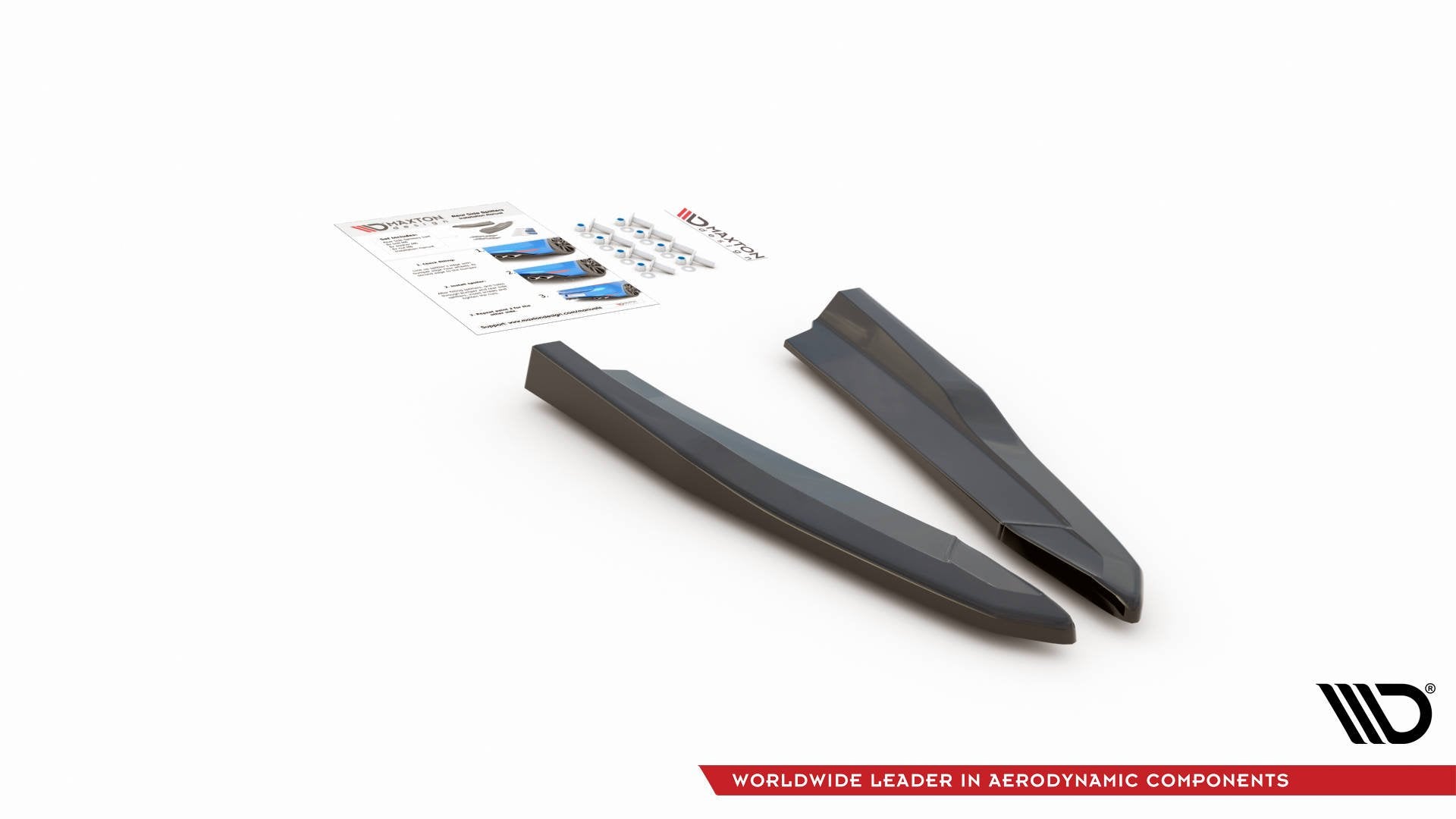 Maxton Design Heck Ansatz Flaps Diffusor V.2 passend für Skoda Octavia RS Combi / Liftback Mk4 / Mk4 Facelift schwarz Hochglanz