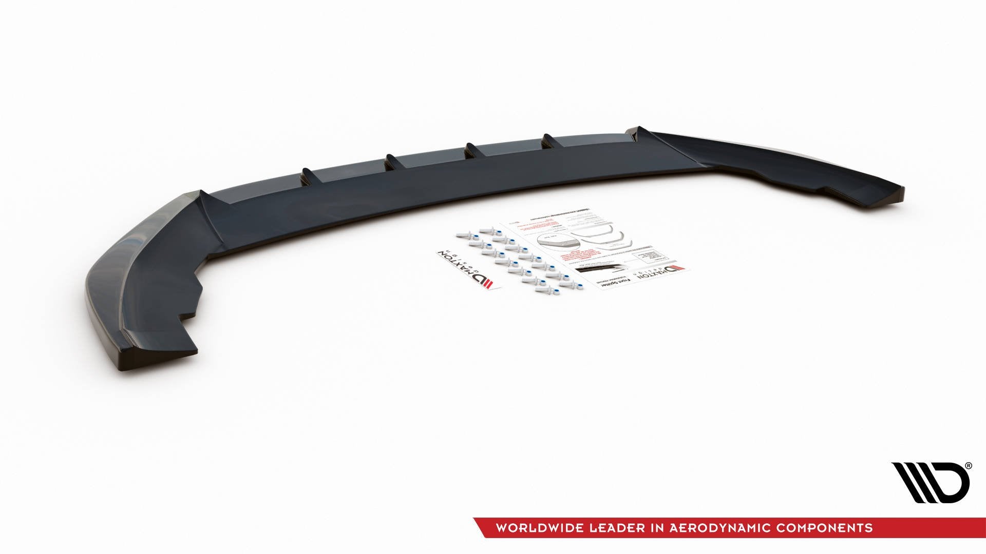Maxton Design Street+ Spoilerlippe Front Ansatz V.1 passend für Seat Leon FR Mk4 schwarz Hochglanz