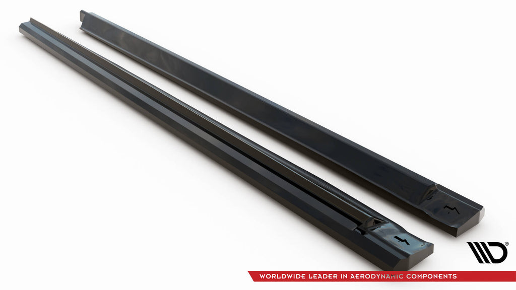 Maxton Design Street+ Seitenschweller Leisten passend für Audi Q7 Mk2 schwarz Hochglanz