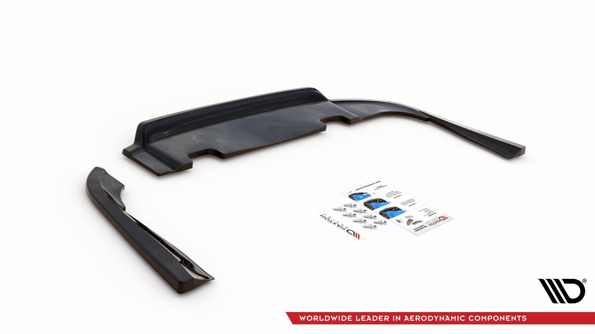 Maxton Design Street+ Mittlerer Diffusor RACE passend für V.1 Volvo V90 Mk2 schwarz Hochglanz