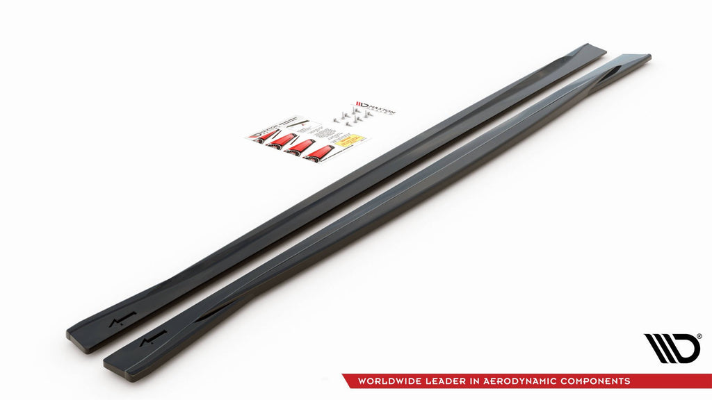 Maxton Design Street+ Seitenschweller Leisten V.2 passend für BMW M4 F82 schwarz Hochglanz