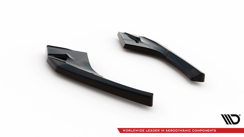 Maxton Design Heck Ansatz Flaps Diffusor V.2 passend für Audi S3 / A3 S-Line Sportback 8V Facelift schwarz Hochglanz