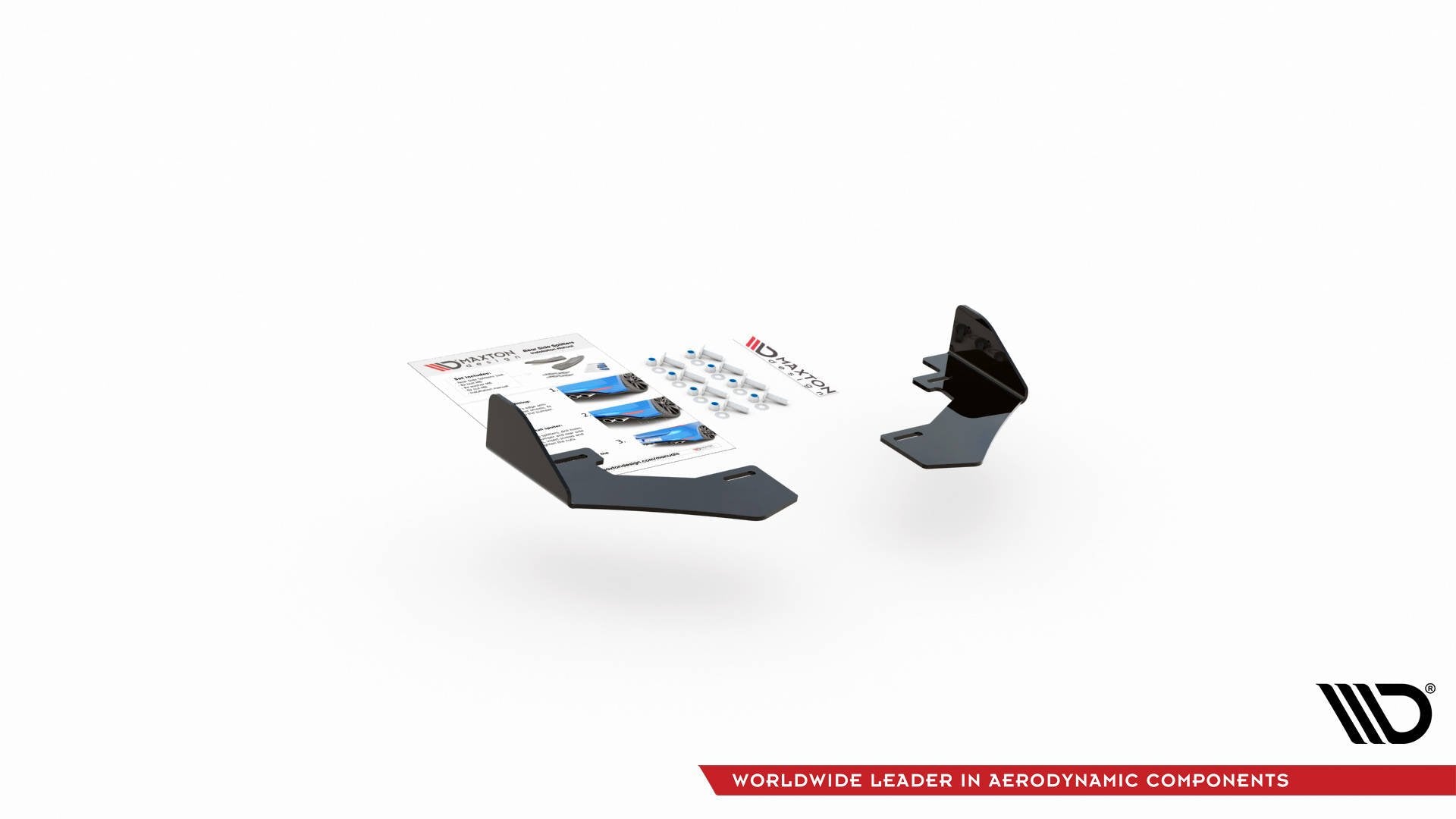 Maxton Design Hintere Seiten Flaps passend für VW Polo GTI Mk6 schwarz Hochglanz