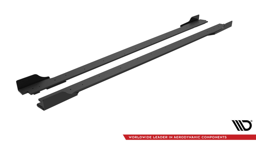 Maxton Design Street Pro Street+ Seitenschweller Leisten + Flaps passend für Hyundai Veloster N Mk2 schwarz Hochglanz