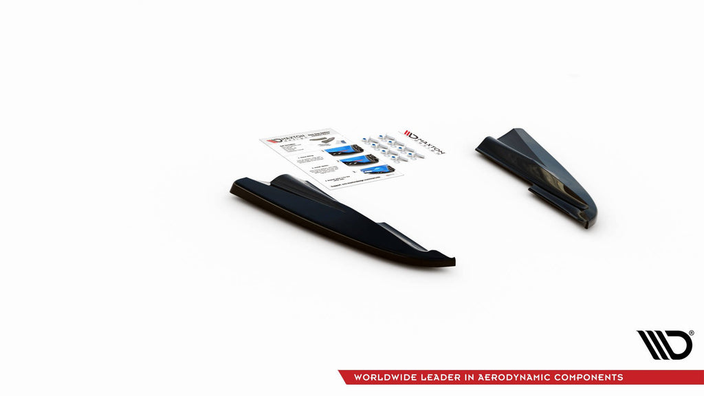 Maxton Design Heck Ansatz Flaps Diffusor passend für Volvo S60 R-Design Mk2 Facelift schwarz Hochglanz