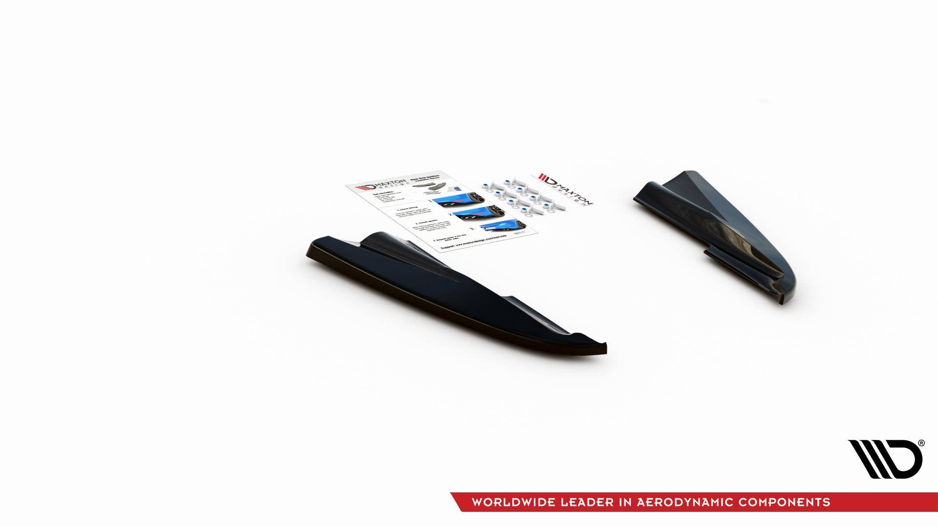 Maxton Design Heck Ansatz Flaps Diffusor passend für Volvo S60 R-Design Mk2 Facelift schwarz Hochglanz
