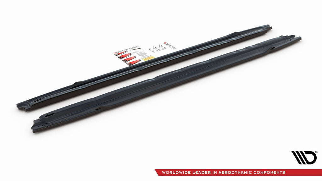 Maxton Design Street+ Seitenschweller Leisten passend für V.1 passend für Audi S3 / A3 S-Line Sportback / Limousine 8Y / 8Y Facelift schwarz Hochglanz