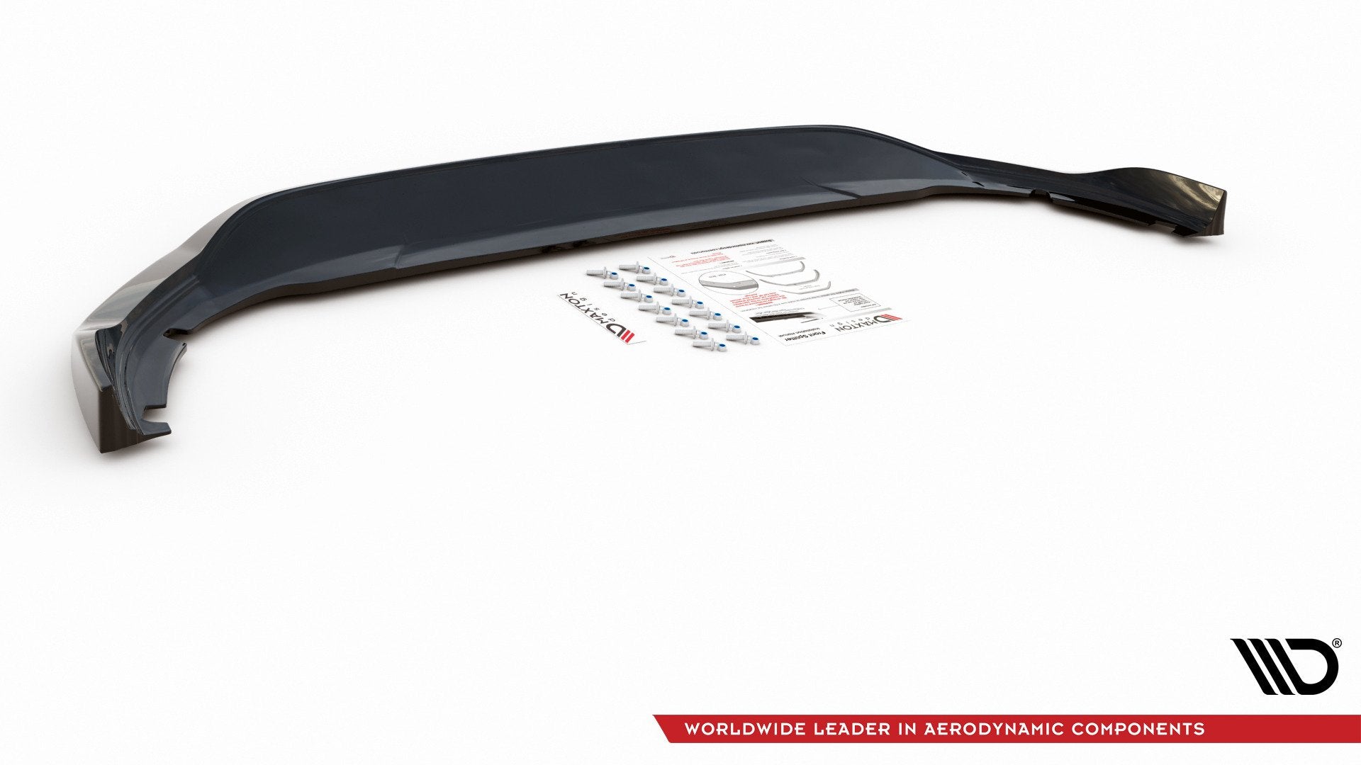Maxton Design Street+ Spoilerlippe Front Ansatz V.2 passend für VW Golf Hatchback / Variant Mk8 schwarz Hochglanz