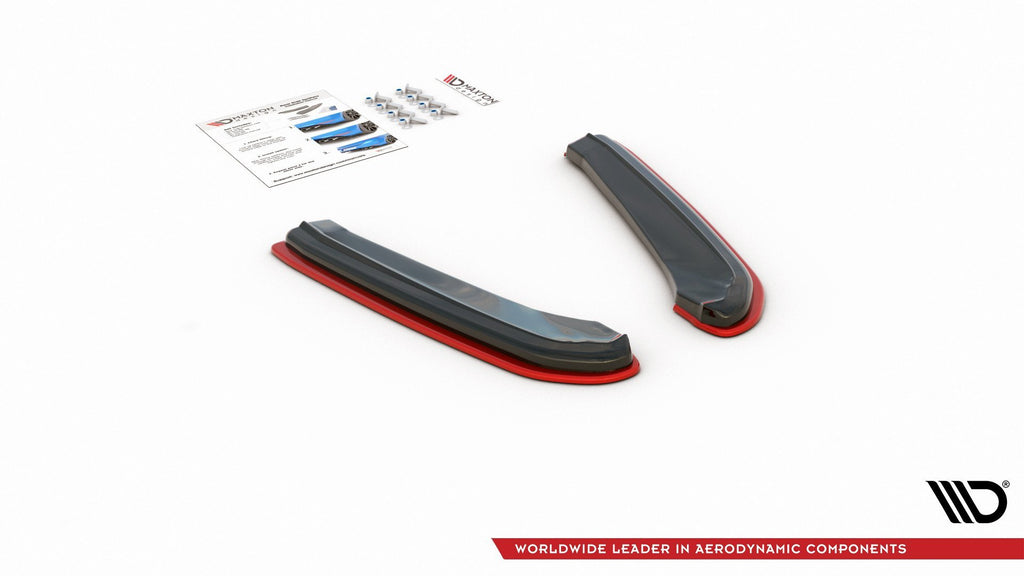 Maxton Design Heck Ansatz Flaps Diffusor passend für V.2 Seat Leon Mk3 Cupra ST Facelift schwarz Hochglanz