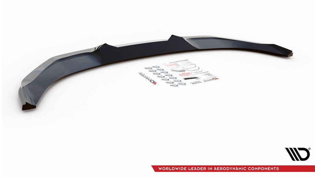 Maxton Design Street+ Spoilerlippe Front Ansatz V.2 passend für Nissan 370Z Nismo Facelift schwarz Hochglanz