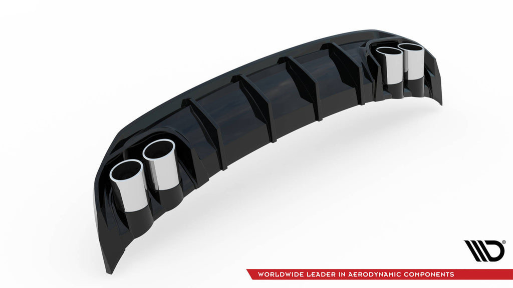 Maxton Design Diffusor Heck Ansatz + Endrohre passend für Audi A3 S-Line Sportback 8Y