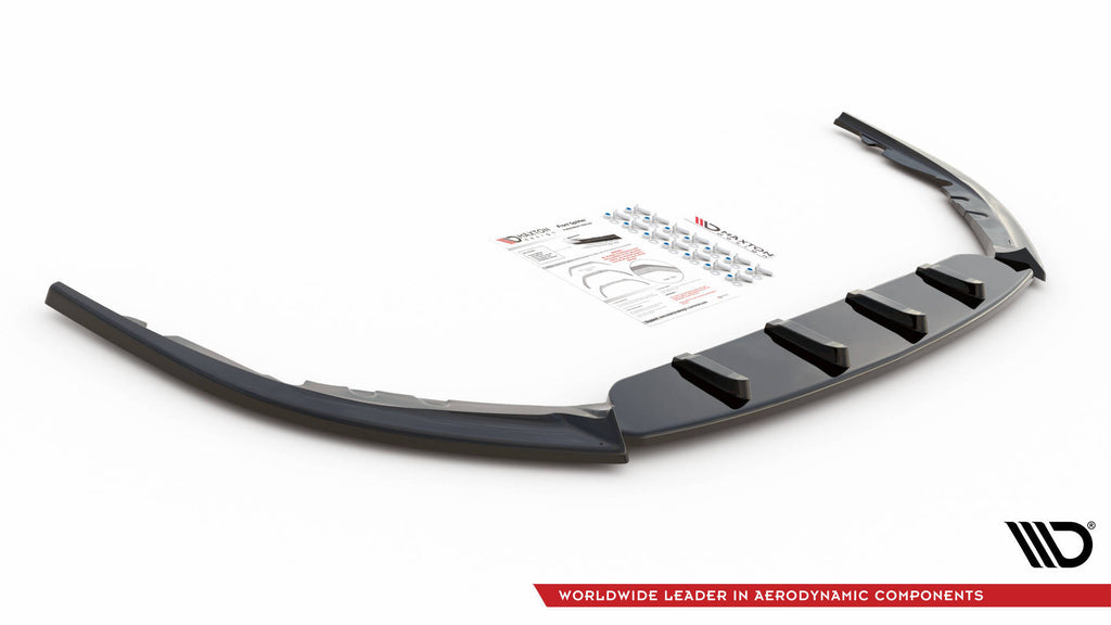 Maxton Design Street+ Spoilerlippe Front Ansatz V.1 passend für Toyota Avensis Mk3 Facelift schwarz Hochglanz