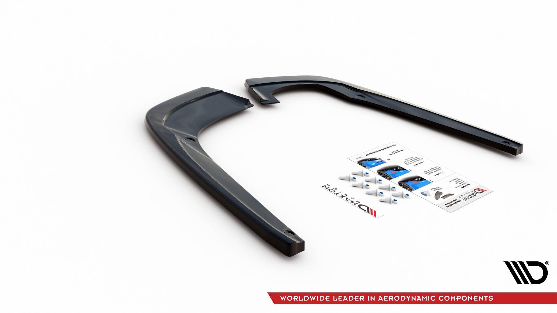 Maxton Design Heck Ansatz Flaps Diffusor passend für Seat Leon FR ST Mk4 schwarz Hochglanz