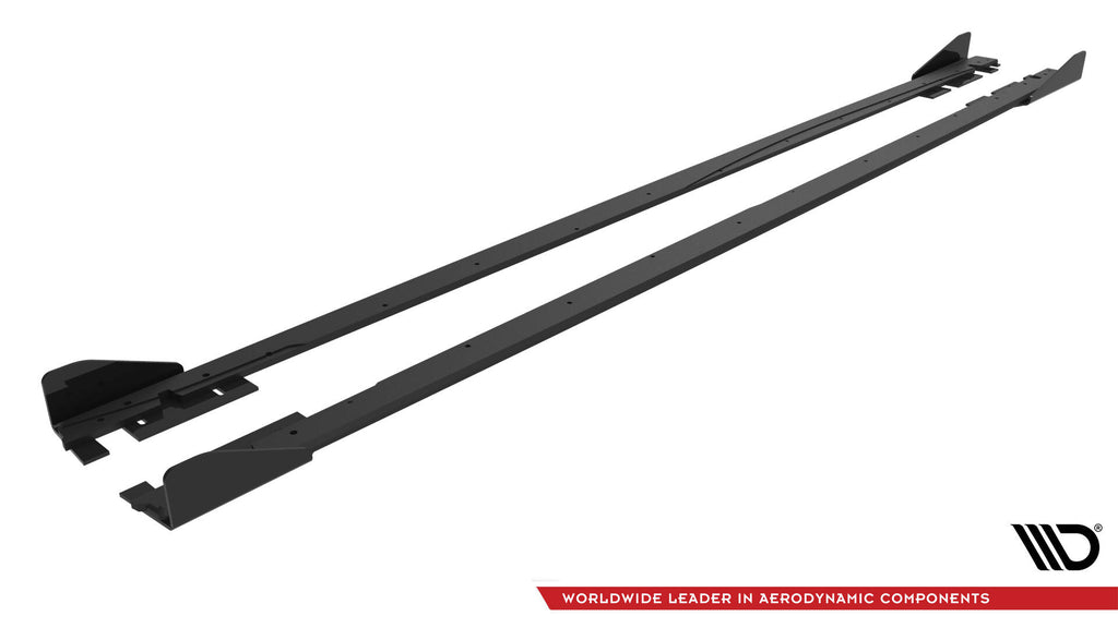Maxton Design Street Pro Street+ Seitenschweller Leisten + Flaps passend für VW Jetta GLI Mk7 schwarz Hochglanz
