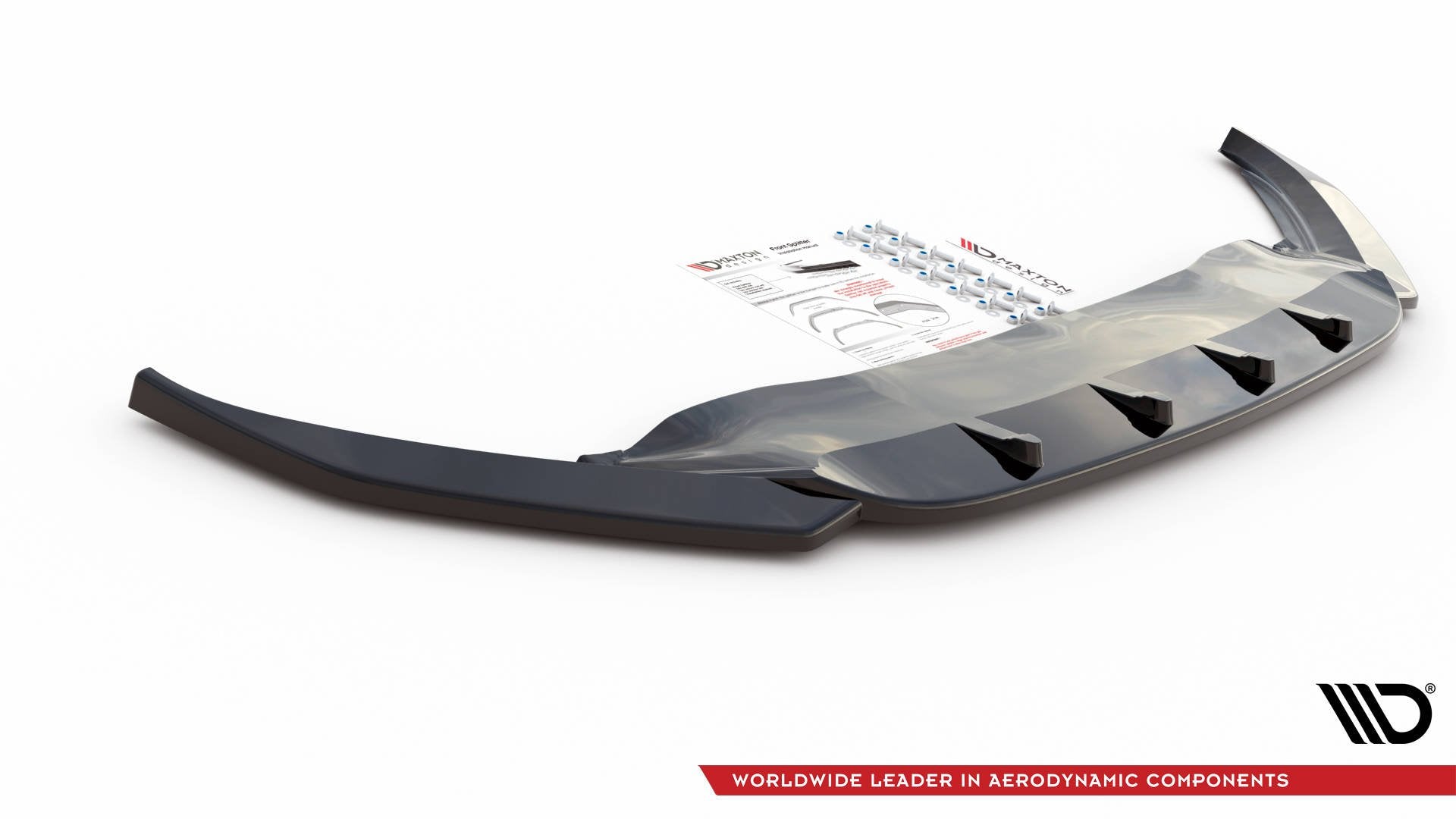 Maxton Design Street+ Spoilerlippe Front Ansatz V.1 passend für VW Passat B8 schwarz Hochglanz